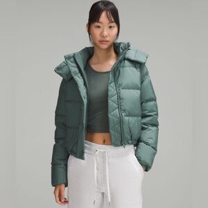 Lululemon Wunder Puff Cropped Jacket in Medium Forest Sz 12